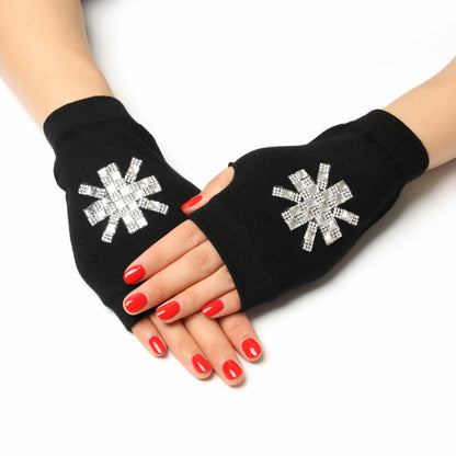 Women's & Men's Dance Open Finger Rivet Knitting Wool Gloves