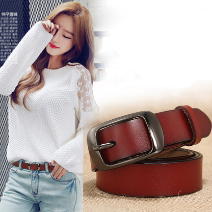 Women's Leather Pure Cowhide Pin Buckle Belts