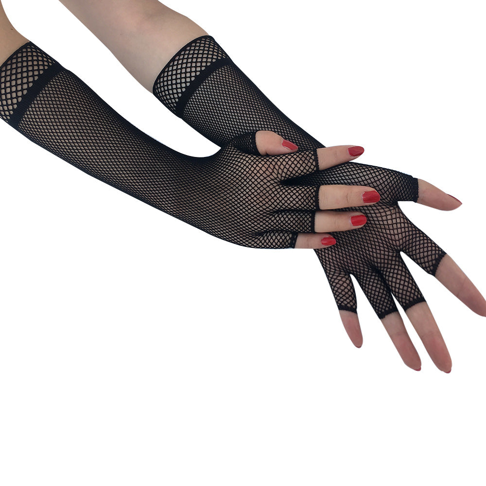 Half Finger Fishnet Long Fashion Sexy Gloves