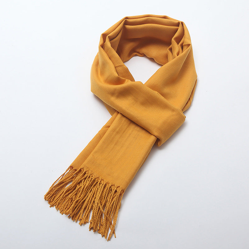 Women's Brushed Solid Color Cashmere Versatile Garland Scarfs