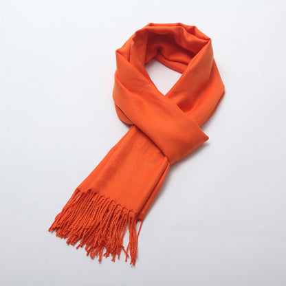 Women's Brushed Solid Color Cashmere Versatile Garland Scarfs