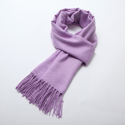 Women's Brushed Solid Color Cashmere Versatile Garland Scarfs