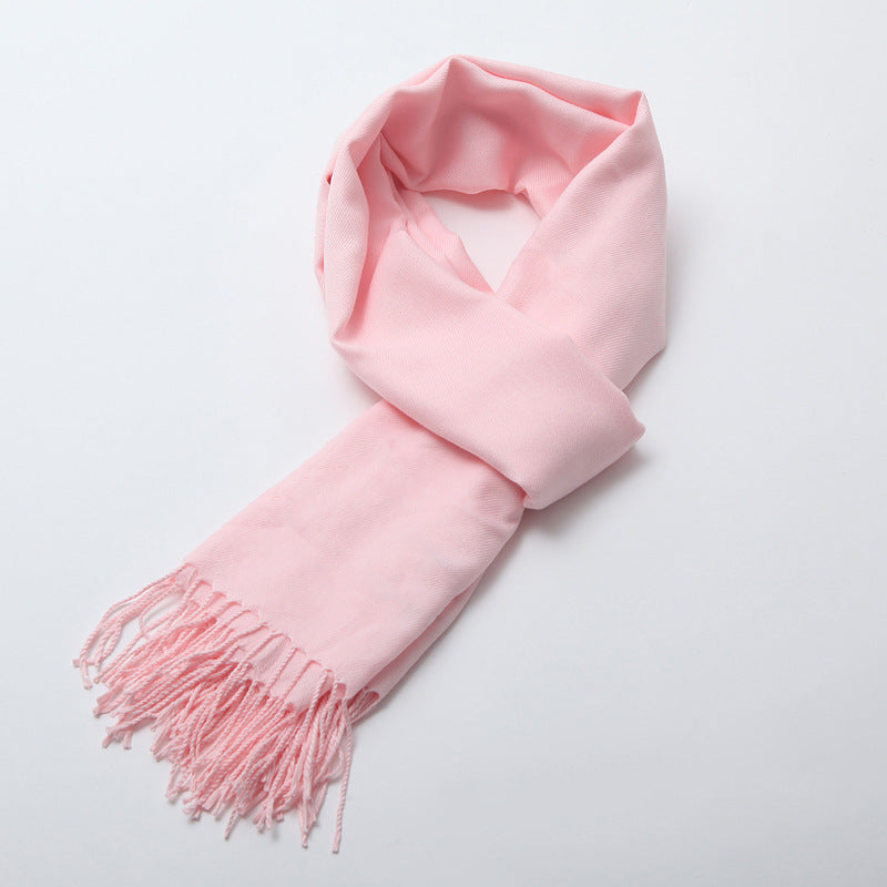 Women's Brushed Solid Color Cashmere Versatile Garland Scarfs