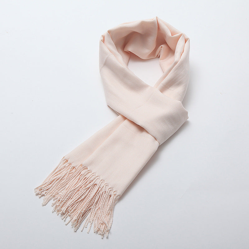 Women's Brushed Solid Color Cashmere Versatile Garland Scarfs