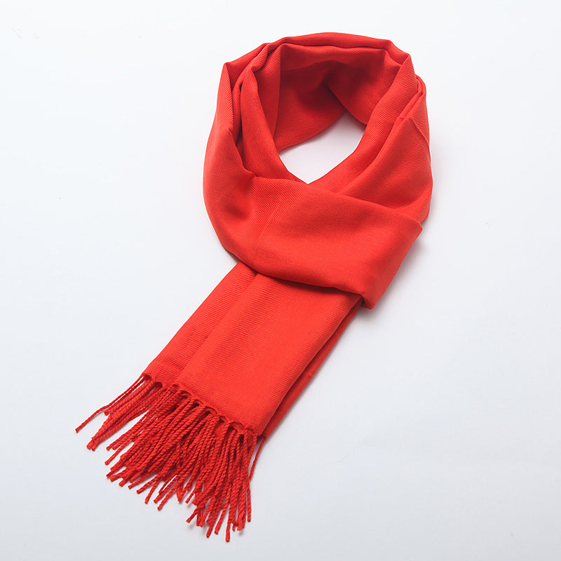 Women's Brushed Solid Color Cashmere Versatile Garland Scarfs