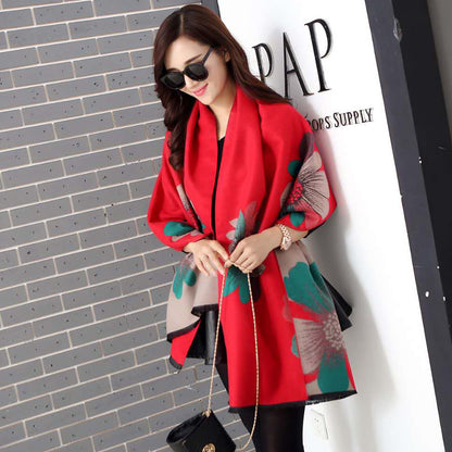 Women's Thickened Warm Korean Fashion Cashmere Shawl Scarfs