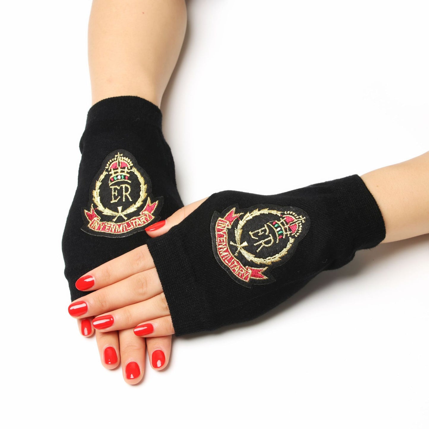 Women's & Men's Sailor Dance Open Finger Rivet Knitting Gloves