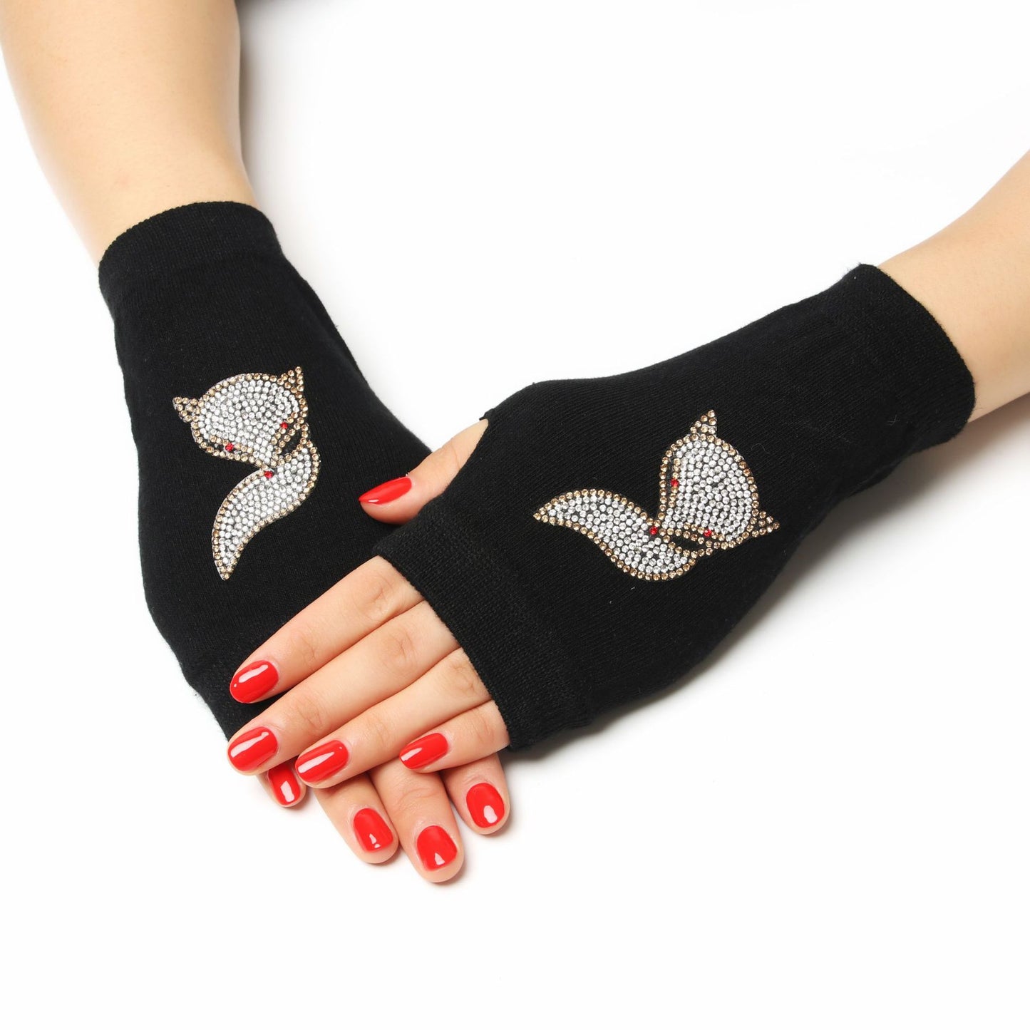 Women's & Men's Dance Open Finger Rivet Knitting Wool Gloves