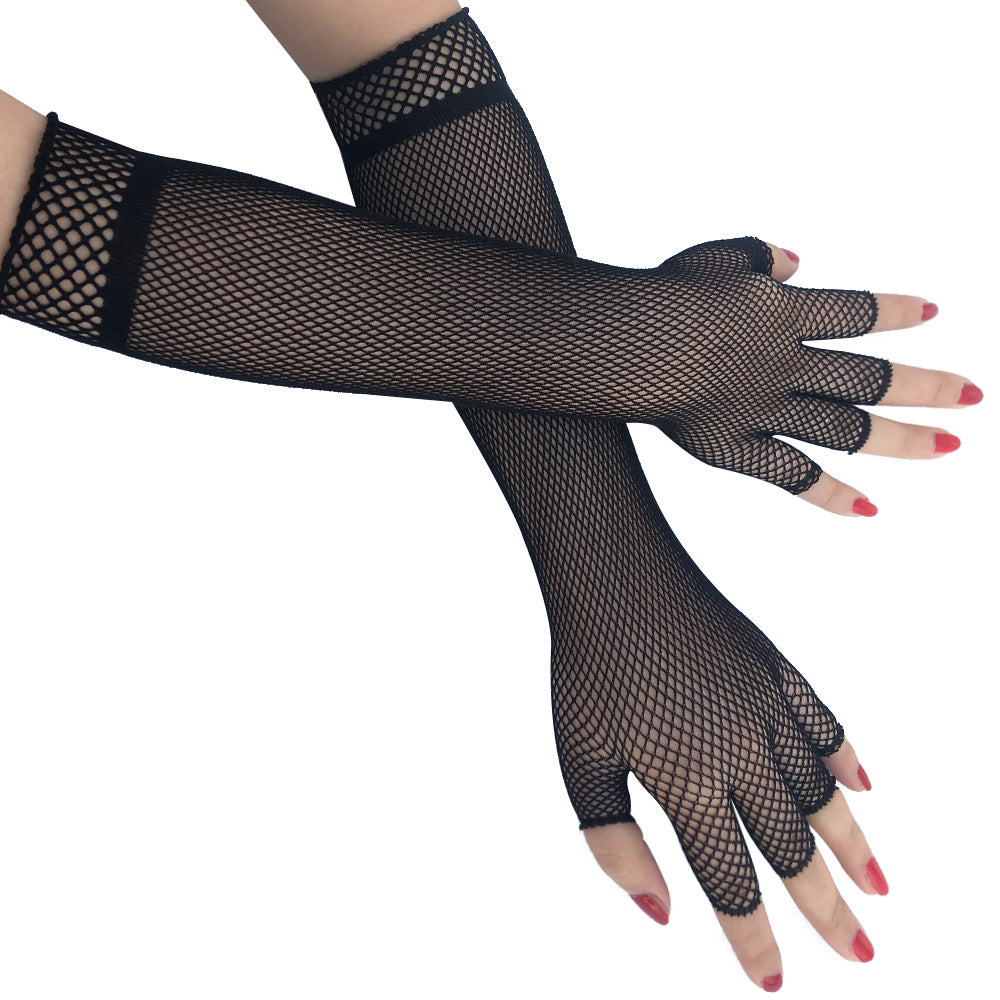 Half Finger Fishnet Long Fashion Sexy Gloves