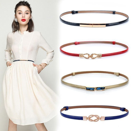 Women's Leather Thin Korean Style Fashionable Adjustable Belts