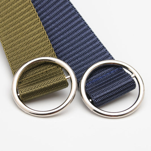 Women's & Men's Nylon Canvas Casual Round Buckle Decorative Belts