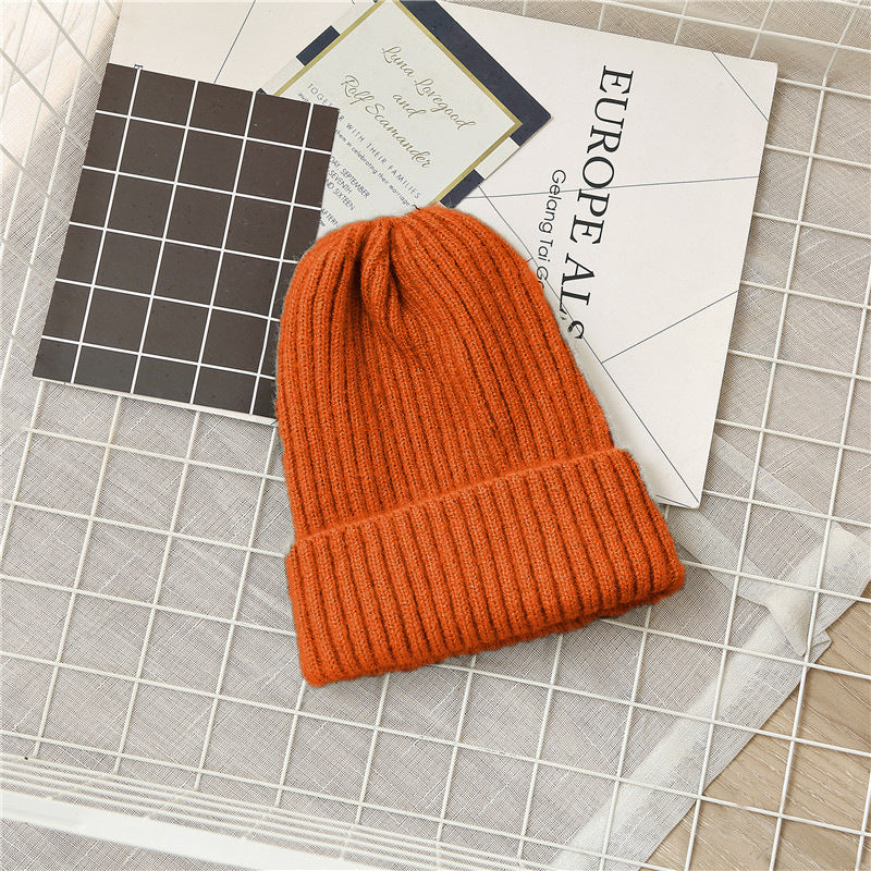 Women's & Men's Woolen Fashion Solid Color Light Board Elastic Kids' Headwear