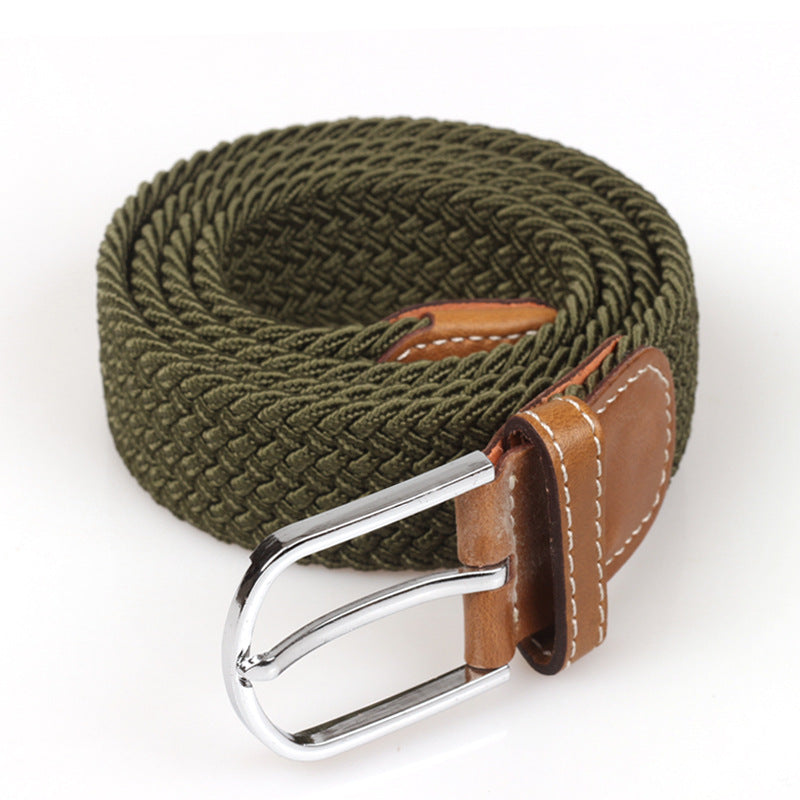 Women's & Men's High-grade Elastic Woven Leather Pin Buckle Belts