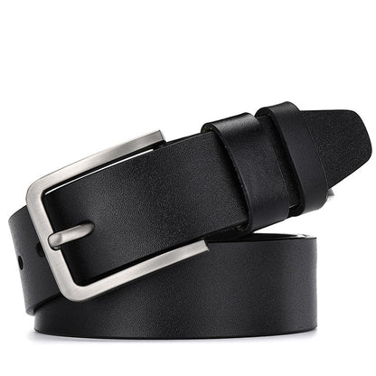 Men's Leather Simple Pin Buckle Cowhide Wide Belts