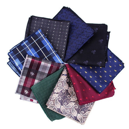 Men's Jacquard Square Dress Wedding Groom Pocket Scarfs