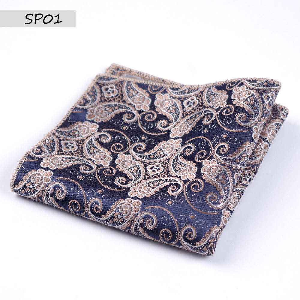 Men's Jacquard Square Dress Wedding Groom Pocket Scarfs