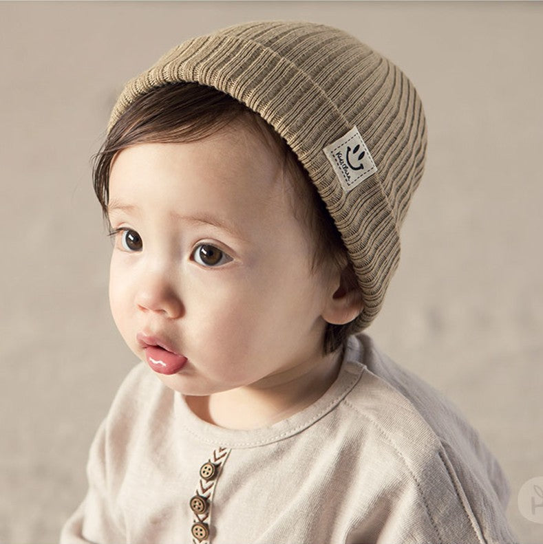 Children's Korean Smiley Hat Sleeve Knitted Boys Kids' Headwear