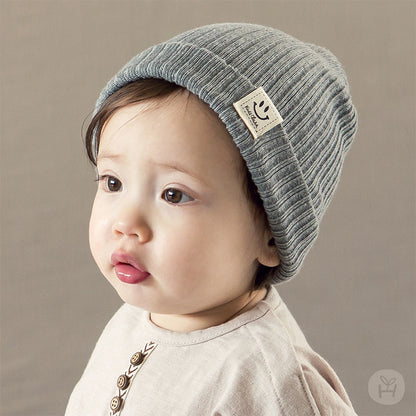 Children's Korean Smiley Hat Sleeve Knitted Boys Kids' Headwear