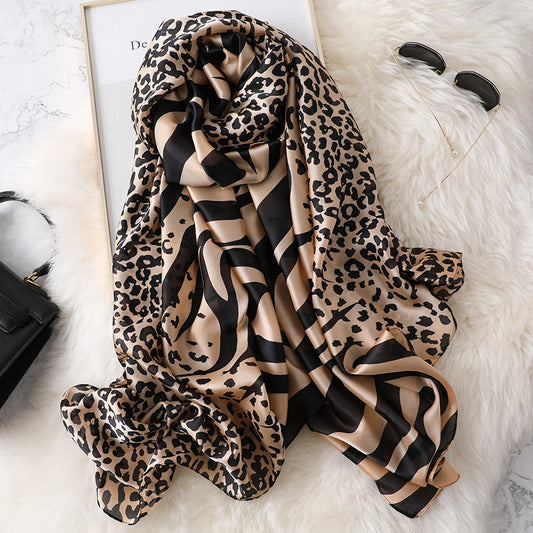 Women's Thin Air Conditioning Decorative Shawl Wild Leopard Scarfs