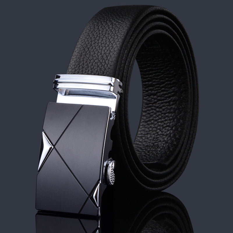 Men's First Layer Cow Leather Automatic Buckle Casual Belts