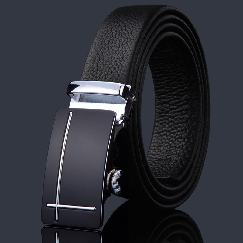 Men's First Layer Cow Leather Automatic Buckle Casual Belts