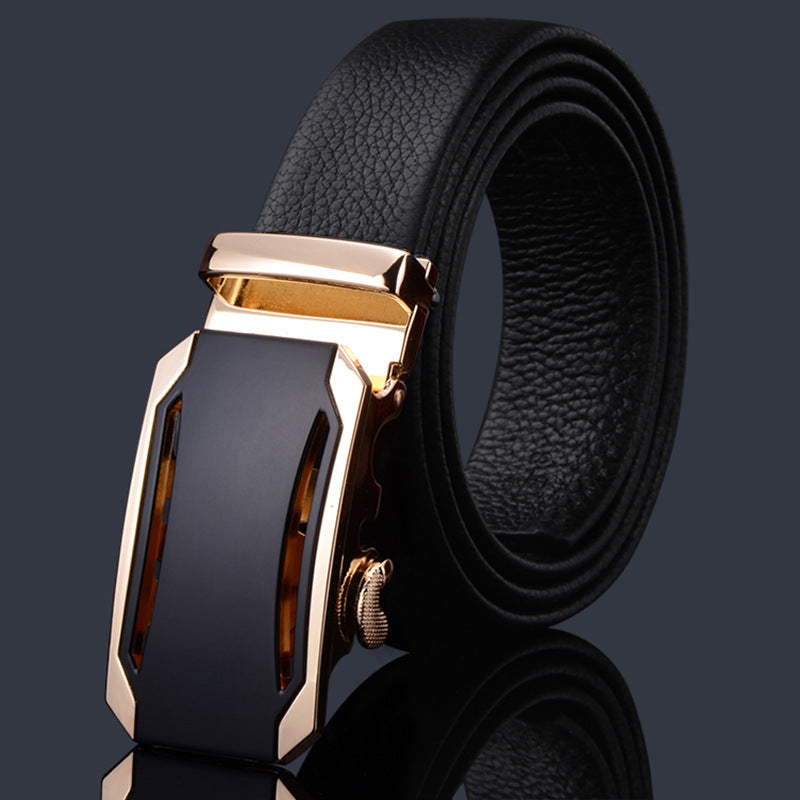 Men's First Layer Cow Leather Automatic Buckle Casual Belts