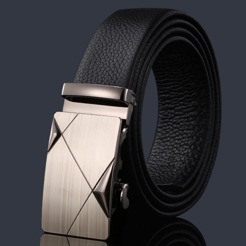 Men's First Layer Cow Leather Automatic Buckle Casual Belts