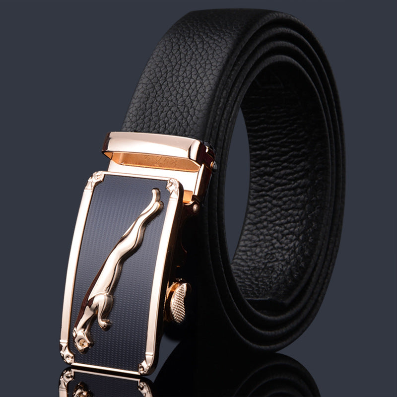 Men's First Layer Cow Leather Automatic Buckle Casual Belts