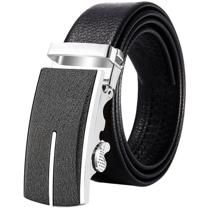 Men's Alloy Automatic Buckle Leather Casual Pants Belts