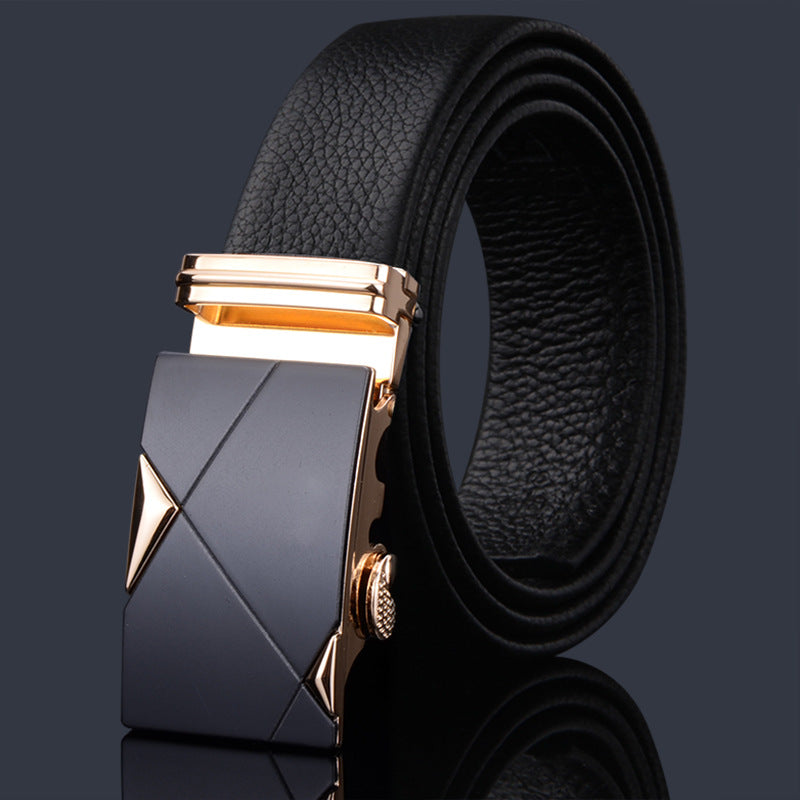 Men's First Layer Cow Leather Automatic Buckle Casual Belts