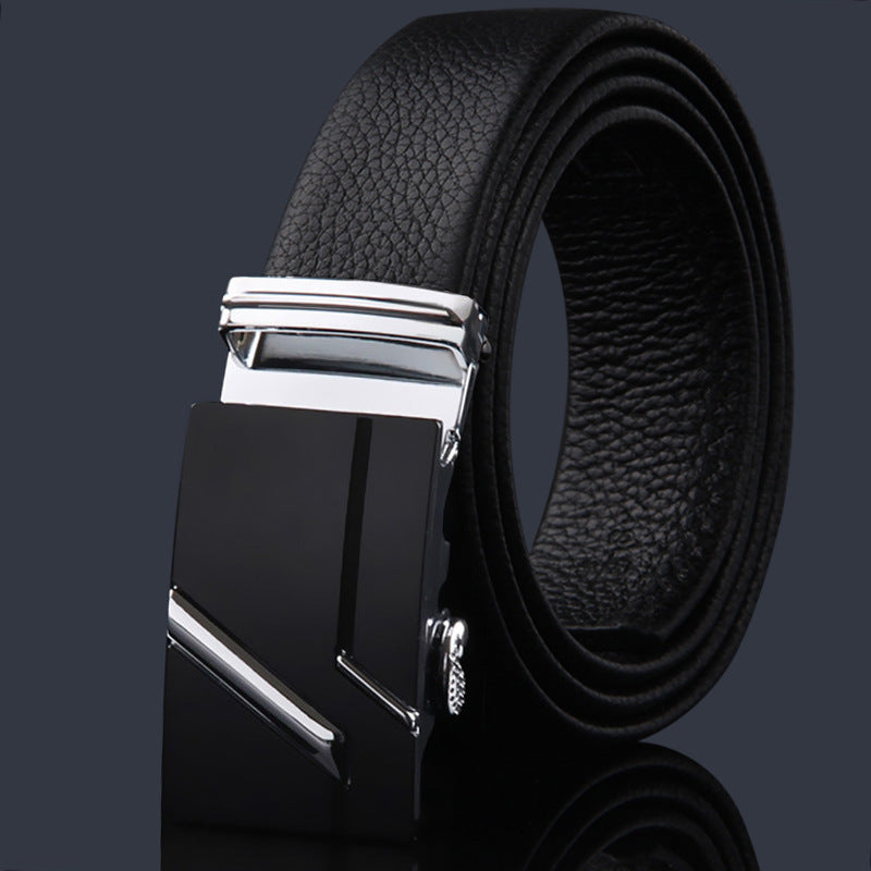 Men's First Layer Cow Leather Automatic Buckle Casual Belts