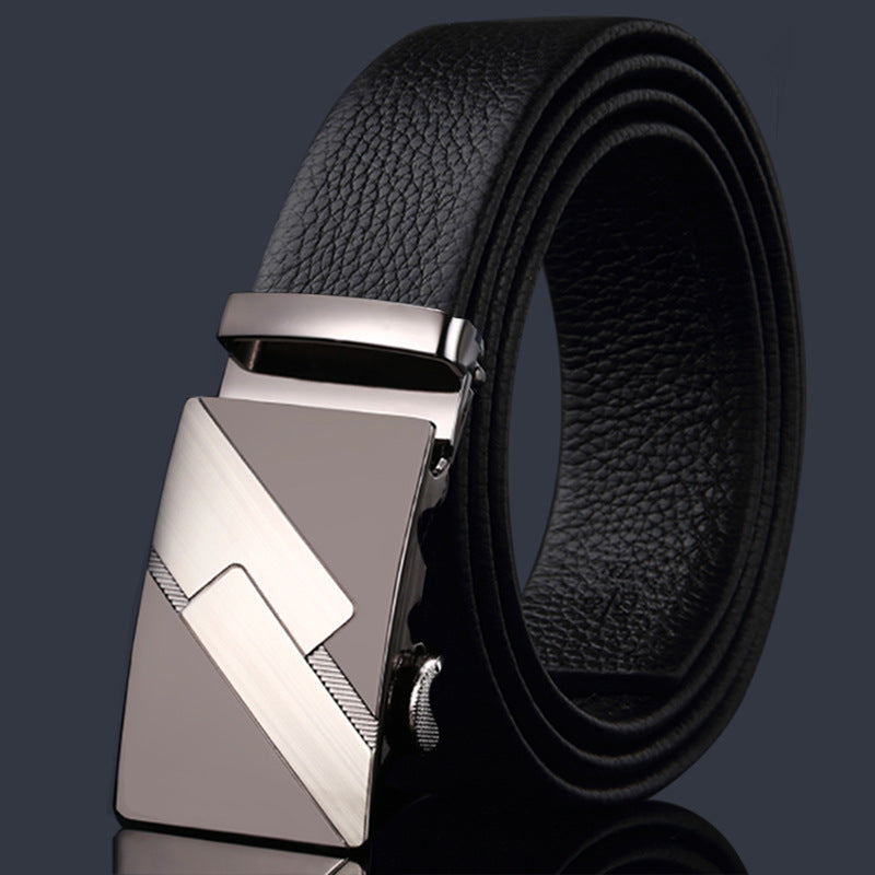 Men's First Layer Cow Leather Automatic Buckle Casual Belts