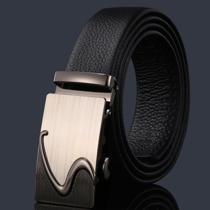 Men's First Layer Cow Leather Automatic Buckle Casual Belts