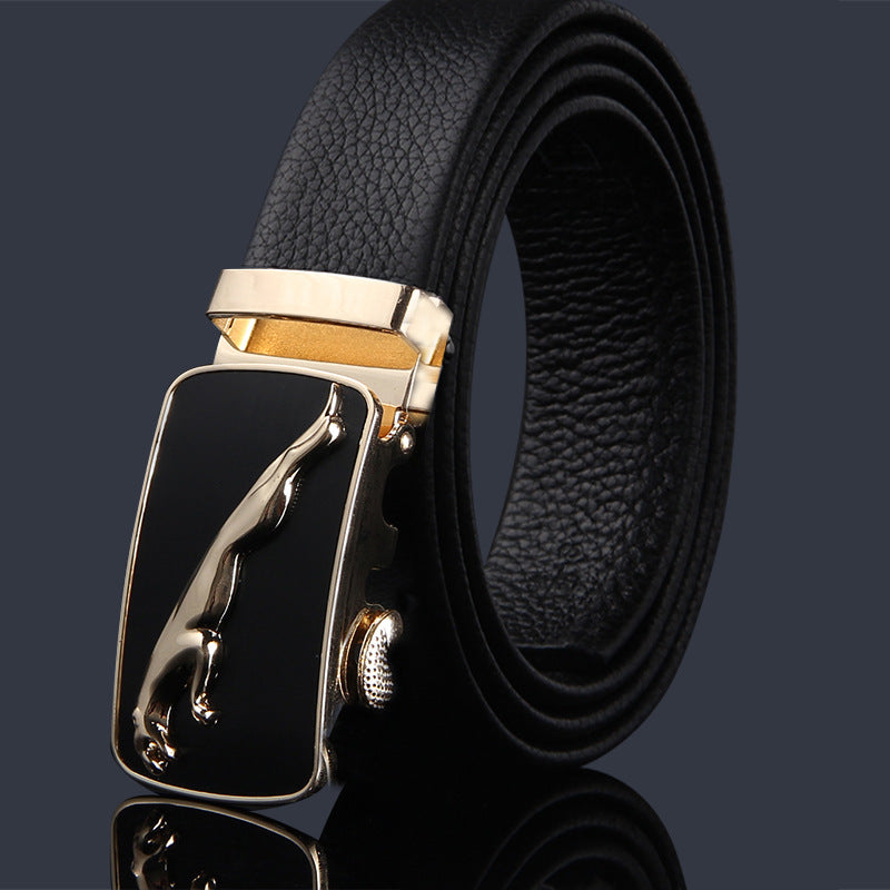 Men's First Layer Cow Leather Automatic Buckle Casual Belts