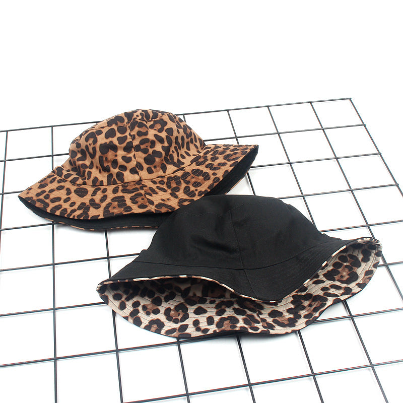 Women's Suede Leopard Print Bucket Hat Fashion Hats & Caps