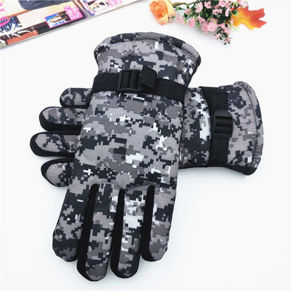 Women's & Men's Winter Thickened Camouflage Fleece-lined Warm Cycling Gloves