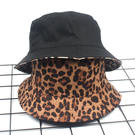 Women's Suede Leopard Print Bucket Hat Fashion Hats & Caps