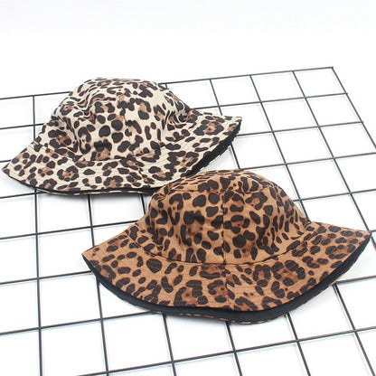 Women's Suede Leopard Print Bucket Hat Fashion Hats & Caps