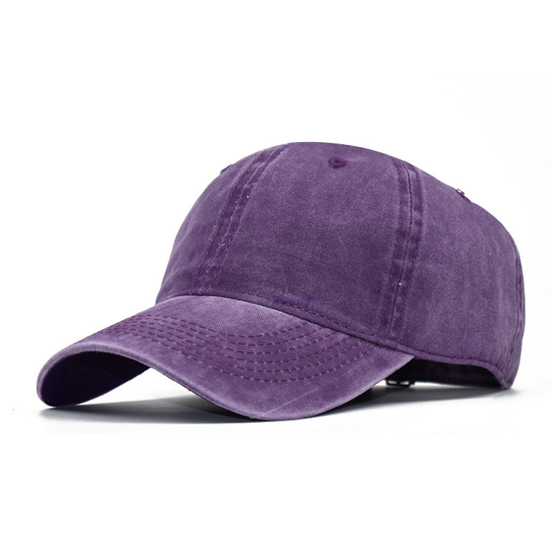 Men's Washed Pure Cotton Solid Color Light Hats & Caps