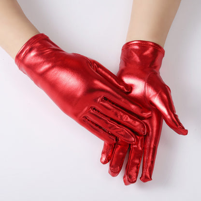 Women's Sexy Patent Leather Holiday Performance Etiquette Gloves