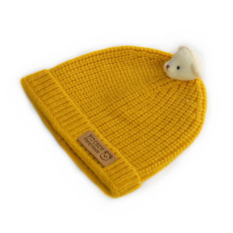 Children's Cat Brother Knitted Hat Cute Three-dimensional Kids' Headwear