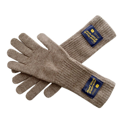 Women's Korean Style Solid Color Labeling Long Knitted Wool Finger Gloves