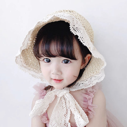 Children's Straw Hat Sunhat Sun Protection Seaside Kids' Headwear