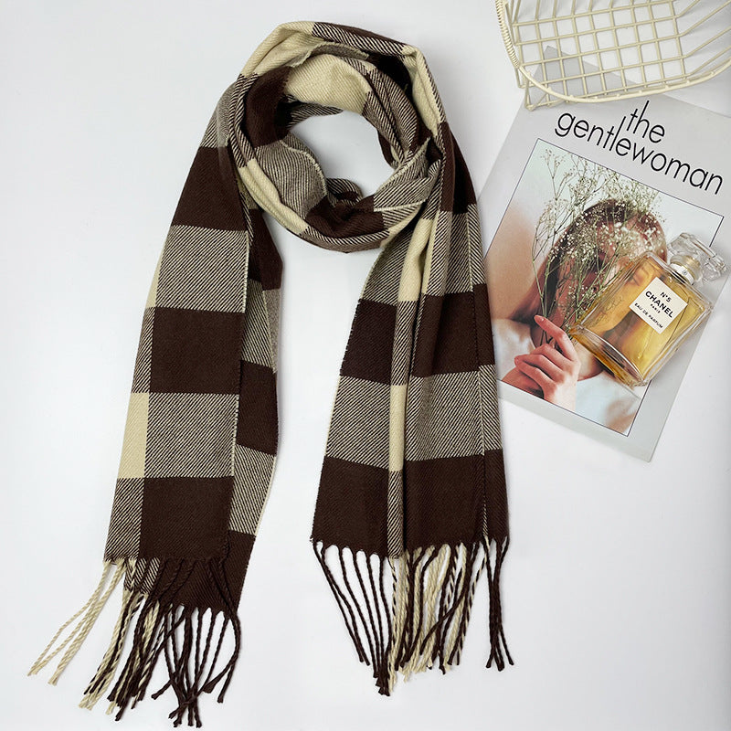 Women's & Men's Style Plaid Winter High-grade Artificial Cashmere Scarfs