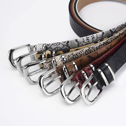 Women's Four Snake Pattern Retro Decorative Pin Buckle Clothing Belts