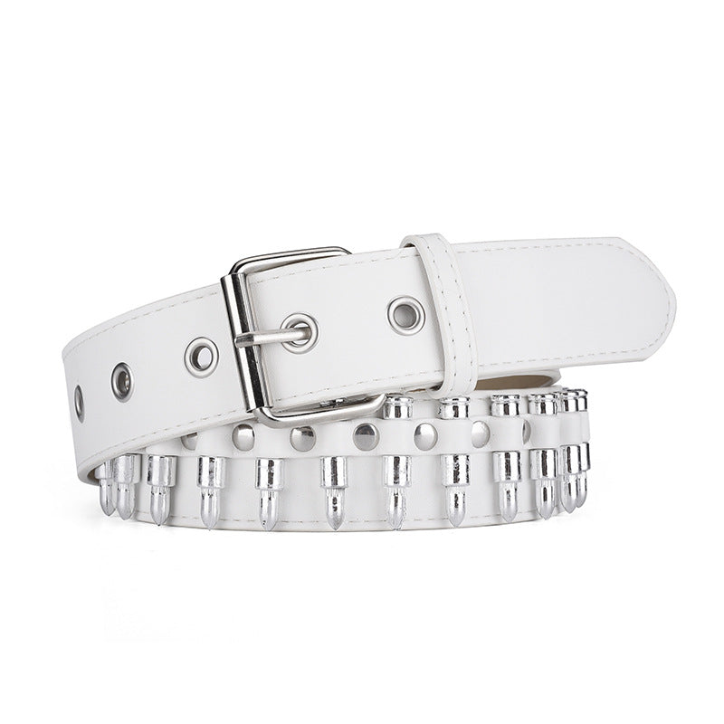 Women's & Men's Fashion Bullet Inlaid Personality Punk Decoration Belts