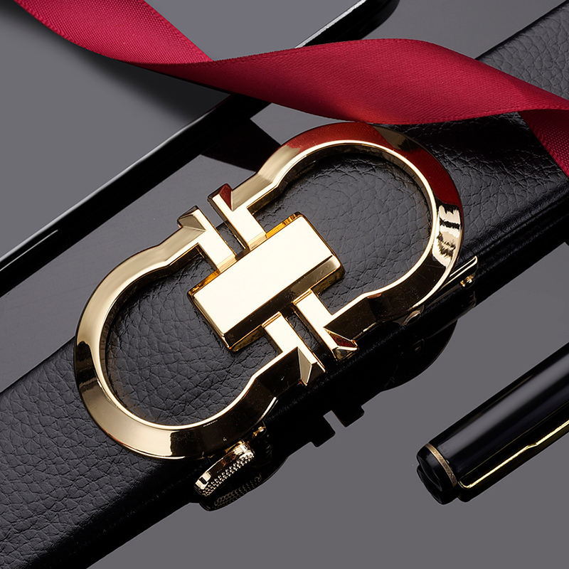 Men's Leather Cowhide Alloy Automatic Buckle Trend Belts