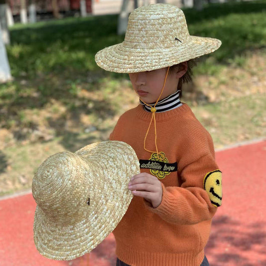 Children's Wheat-straw Hat Environmental Protection Boys Beach Kids' Headwear