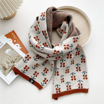 Women's Long Knitted Korean Thickened Warm Fashionable Scarfs