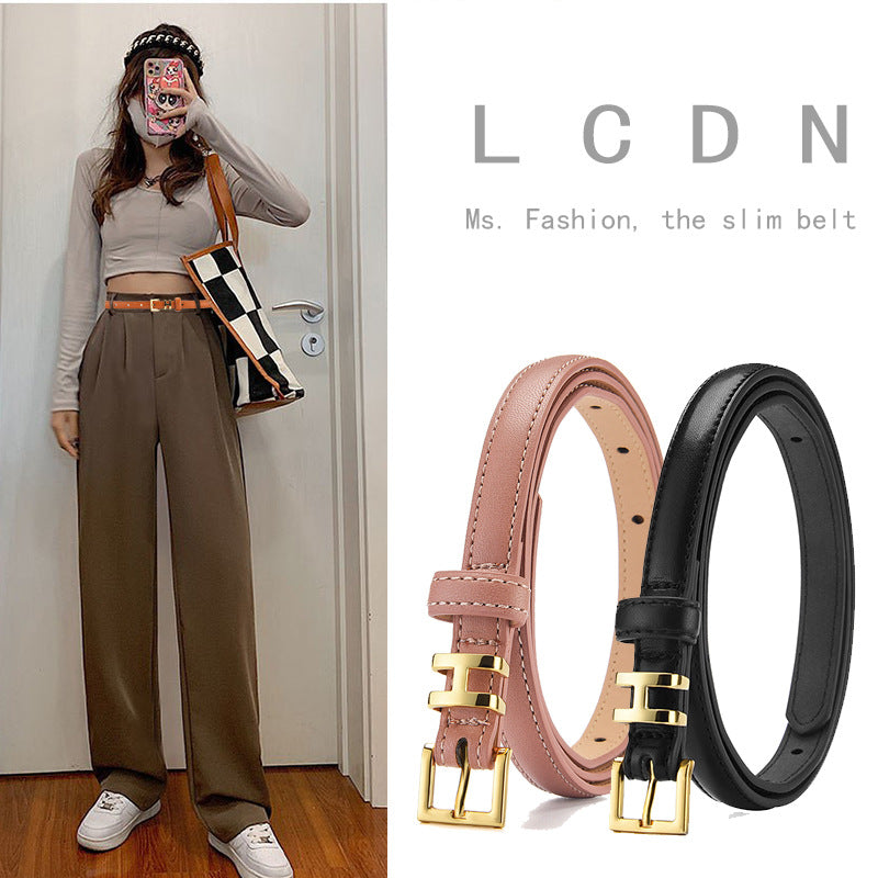 Women's Buckle Thin Decoration Korean Style Sweet Belts